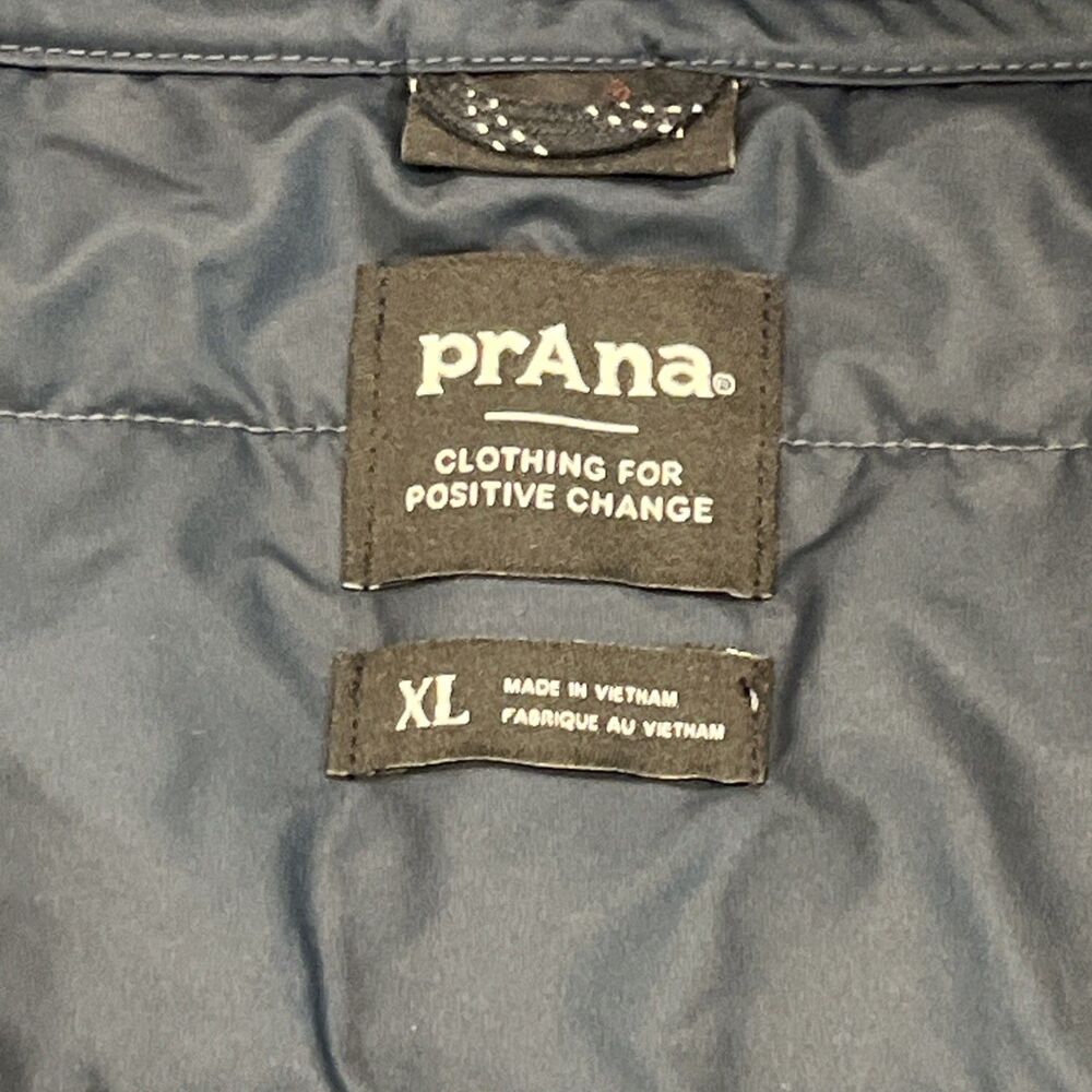prAna NEW Mens XL Fleece‎ 1/2 Zip Quilted Pullover Jacket Wool Blend Red Blue - Picture 14 of 16